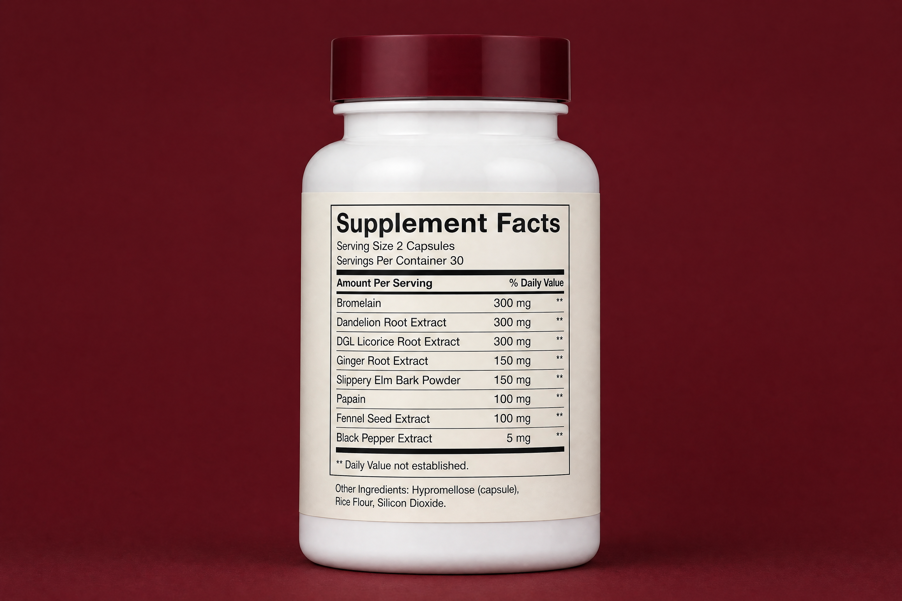 Anchor supplement facts panel