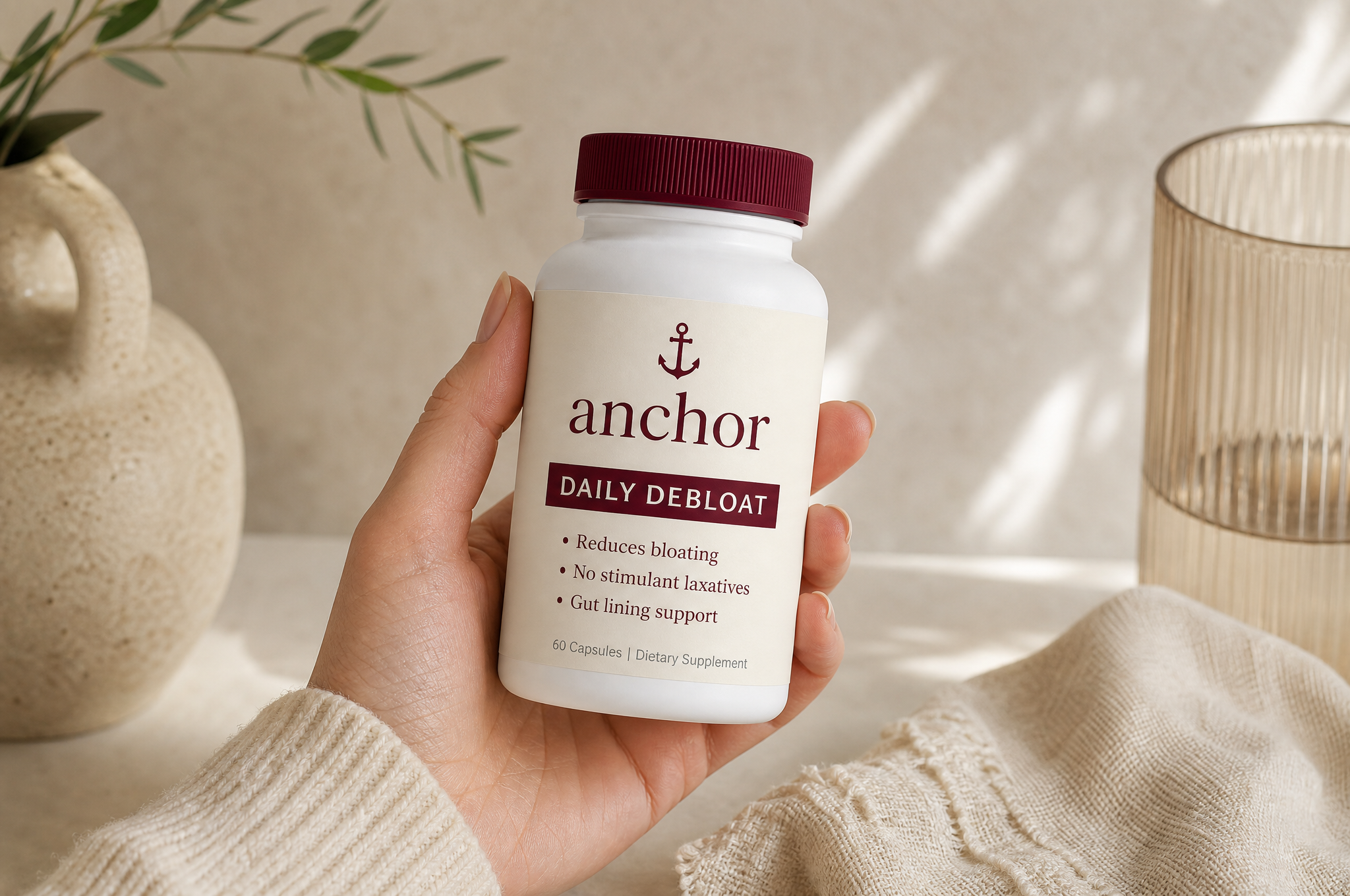Anchor bottle held in hand