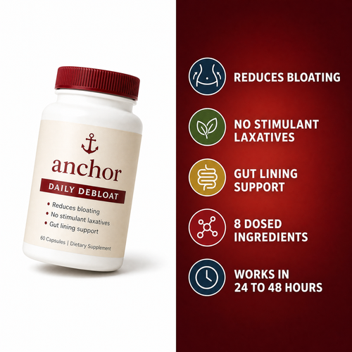 Anchor Daily Debloat key benefits infographic